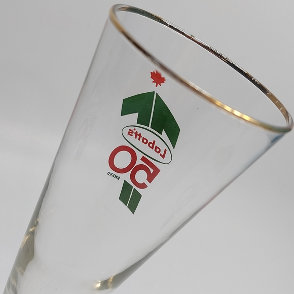 Vintage Rare Labatt's 50 Logo Award Pilsner Style Footed Glass - Picture 7 of 7